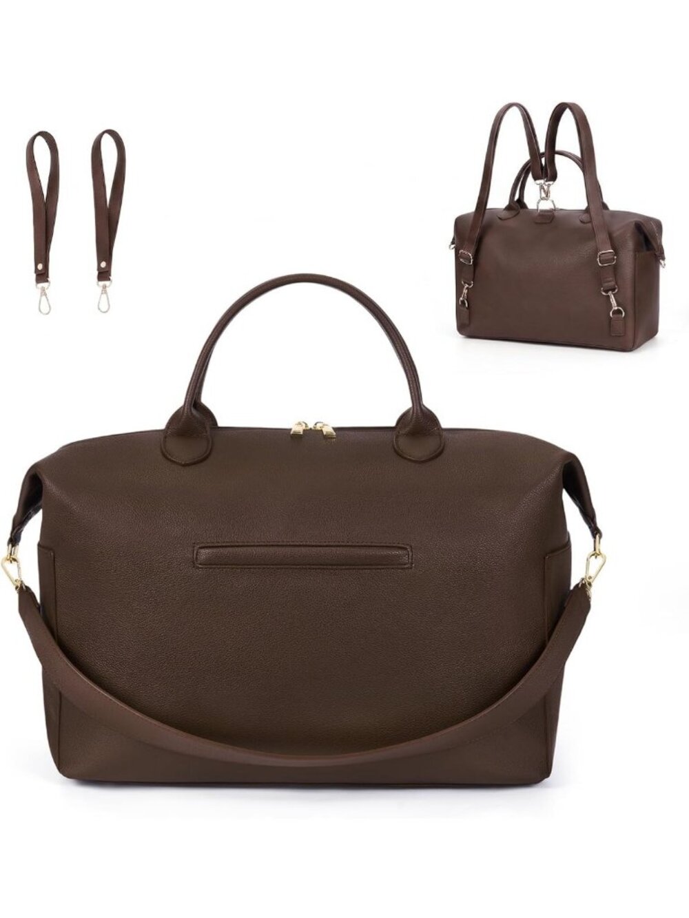 Stylish Vegan Leather Diaper Bag Tote & Backpack - Versatile Mommy Hospital Bag